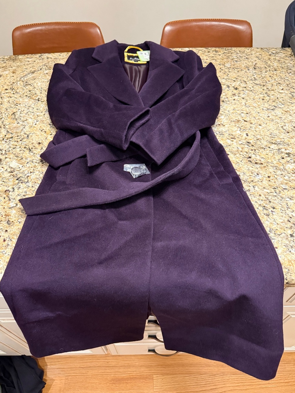 NWT Women’s Sam Edelman Belted Wool Trench Coat in Dark Bordeaux size 12